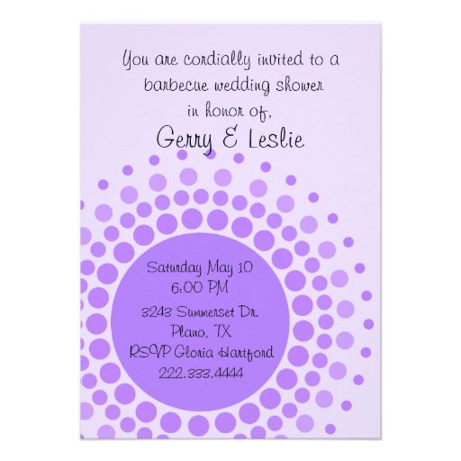 Fun Purple Dots Wedding Shower invitation