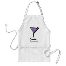 fun purple martini aprons