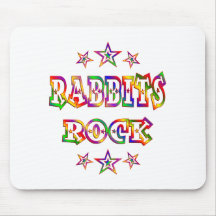Fun Rabbits Rock Mouse Pads