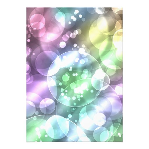 Fun Rainbow Bubbles Purple Photo Invite