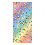 Fun rainbow domino pattern rack card design