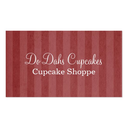 Fun Red Stripes Bakery Business Cards