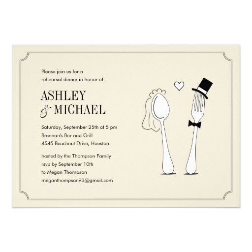 Fun Rehearsal Dinner Invitations (front side)