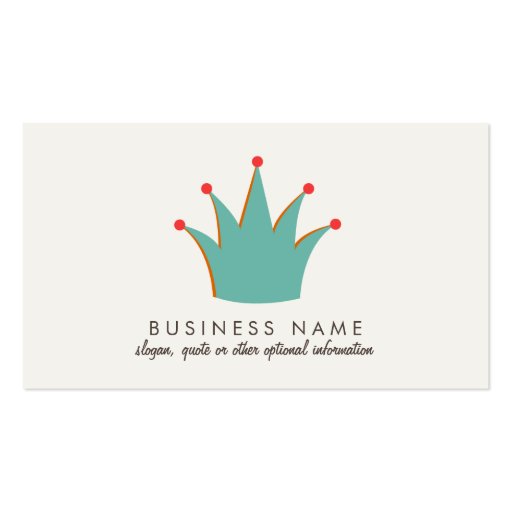 Fun Retro Crown Business Cards (front side)