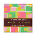 Fun Retro Cubes | 01 * | Save Date Date Magnet