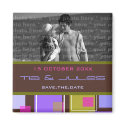 Fun Retro Cubes | 02 * | Save Date Date Magnet
