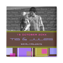 Fun Retro Cubes | 02 * | Save Date Date Magnet