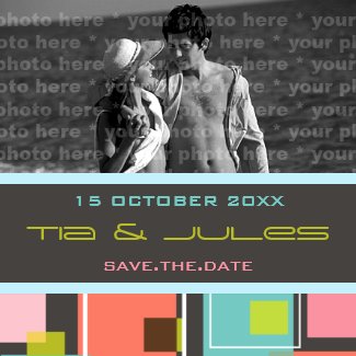 Fun Retro Cubes | 03 * | Save Date Date Magnet magnet