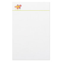 Fun retro flowers on Letterhead stationery by DesignChicklet Fun retro flowers on Letterhead stationery