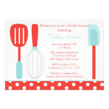 Fun Retro Kitchen Bridal Shower Invitation