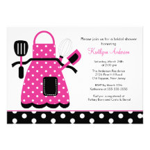 Fun Retro Kitchen Bridal Shower Invitation pink