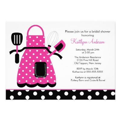 Fun Retro Kitchen Bridal Shower Invitation pink