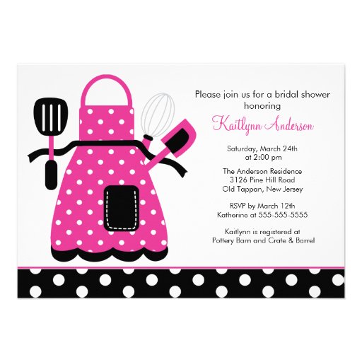 Fun Retro Kitchen Bridal Shower Invitation pink