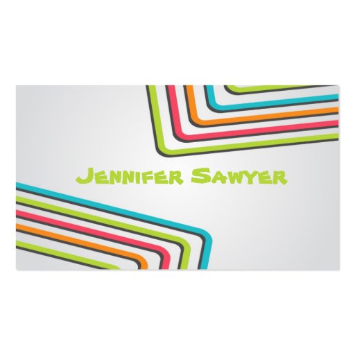 Fun Retro Lines - Style 1 Business Cards
