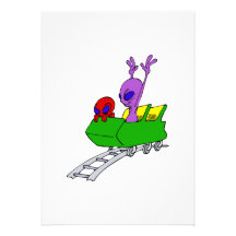Fun & Scared Alien on Coaster Custom Announcements