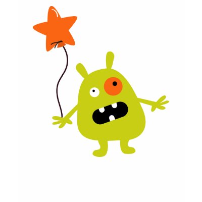 Fun scary monster with balloon boy's t-shirt