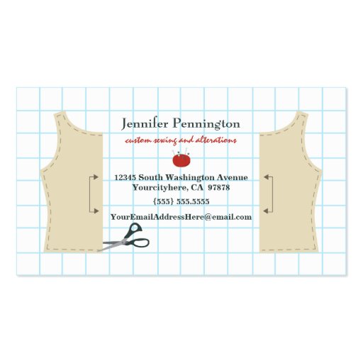 Fun sewing and alterations business card template