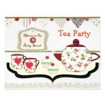 Fun Shabby Chic Tea Party Theme invitations