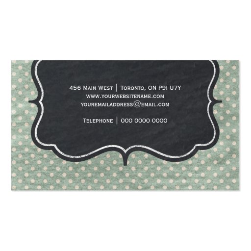 Fun Shabby Dots Business Cards (back side)