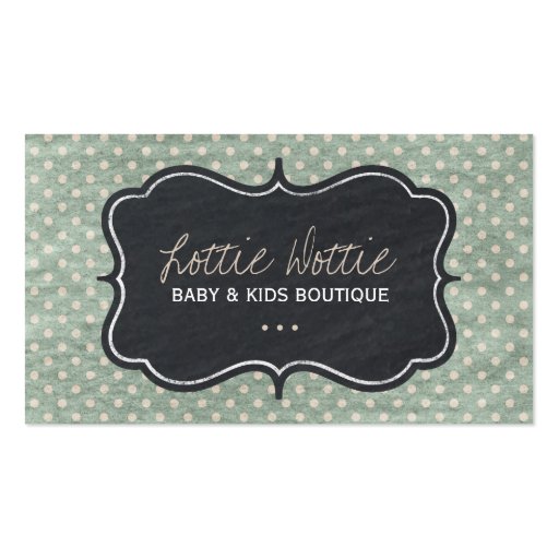 Fun Shabby Dots Business Cards (front side)