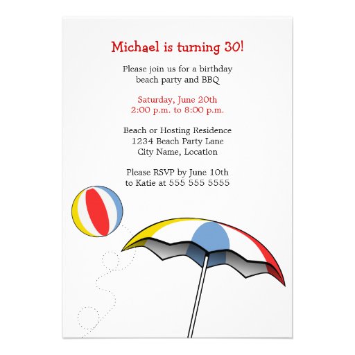 Fun Shark Beach Party Birthday Invitation