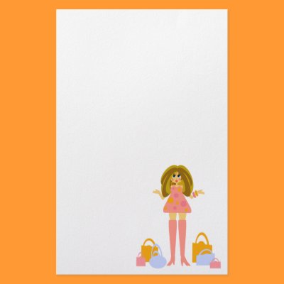 Fun Shopping Themed Personalized Stationery by Derora