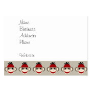 Fun Smiling Red Sock Monkey Happy Patterns Business Card