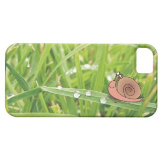 Fun Snail on Dewy Grass Photo iPhone 5 Cases