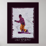 Fun SNOW BOARDER Art Poster