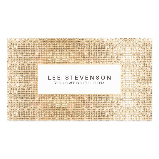 Fun Sparkly Gold Sequins Business Card (front side)