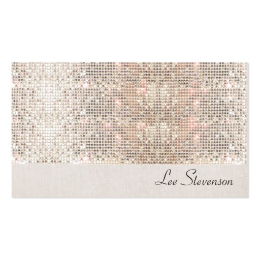 Fun Sparkly Sequins and Soft Linen Look No.2 Business Card (front side)