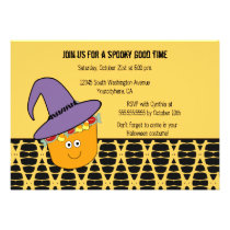 Fun spooky pumpkin Halloween party invitation