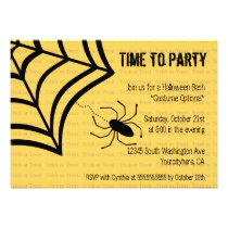 Fun spooky spider Halloween party invitation