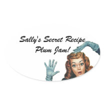 Fun Sticker Retro Lady Home Canning Secret Recipe