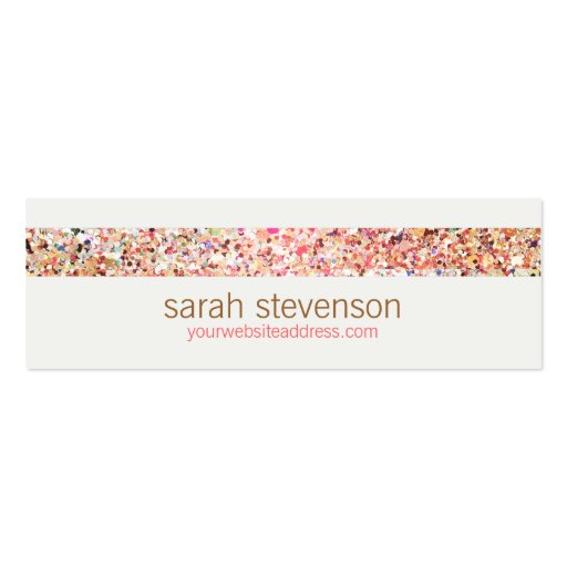Fun Stripes Colorful Glitter Look Business Card 5 (front side)