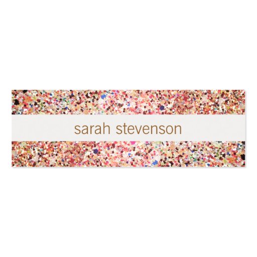 Fun Stripes Colorful Glitter Look Cute Cool Business Card Templates (front side)
