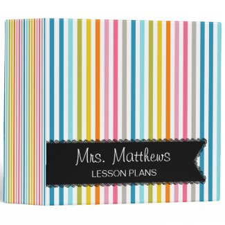 Fun Stripes Lesson Plan Binder - Personalize