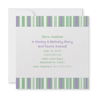 Fun Stripes Party Invitation invitation