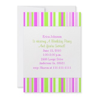 Fun Stripes Party Invitation invitation
