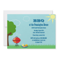 Fun summer BBQ (barbeque) grill party invitation