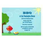 Fun summer BBQ (barbeque) grill party invitation