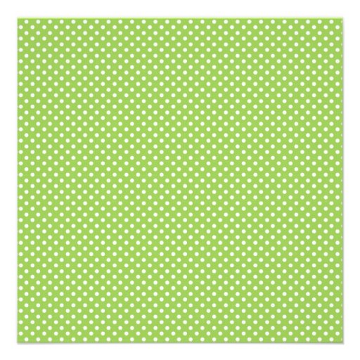 Fun Summer Lime Green and White Polka Dot Pattern Invitations