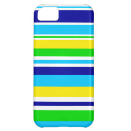 Fun Summer Striped Teal Lime Yellow Blue Gifts iPhone 5C Cover