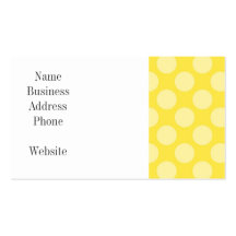 Fun Summer Yellow Polka Dots on Yellow Gifts Business Card Template