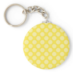 Fun Summer Yellow Polka Dots on Yellow Gifts Keychains