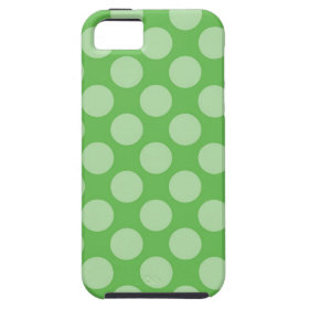 Fun Trendy Green Polka Dots Pattern on Green iPhone 5 Cases