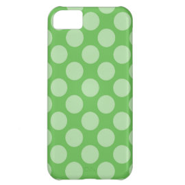 Fun Trendy Green Polka Dots Pattern on Green iPhone 5C Case