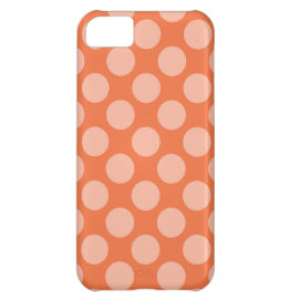 Fun Trendy Orange Polka Dots Pattern on Orange Case For iPhone 5C