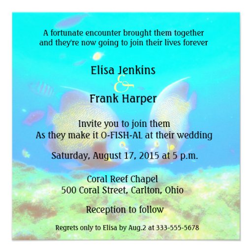 Fun Tropical Fish Love Wedding Invitation