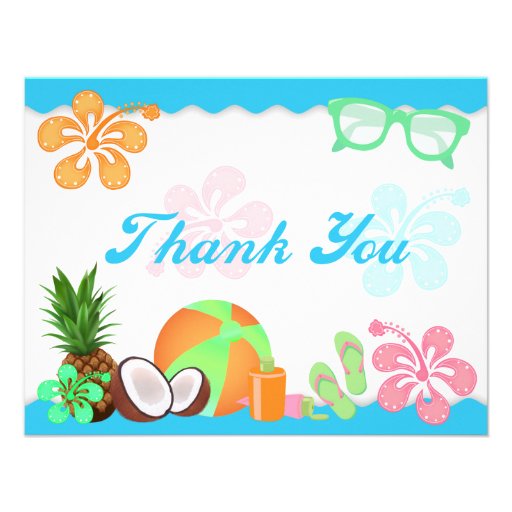 Fun Tropical Thank You Note Cards